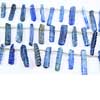 Blue Kyanite Carving Top Drill Briolette Beads Strand 7 Inches, Size 22-28mm 